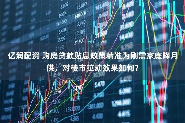 亿润配资 购房贷款贴息政策精准为刚需家庭降月供，对楼市拉动效果如何？