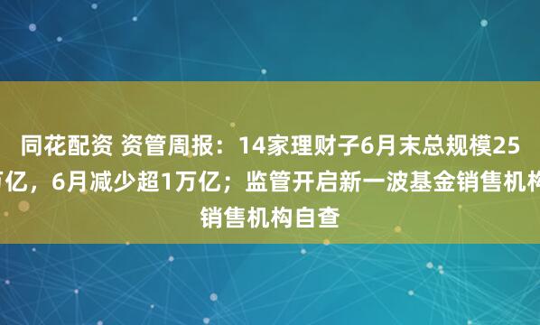 同花配资 资管周报：14家理财子6月末总规模25.65万亿，6月减少超1万亿；监管开启新一波基金销售机构自查